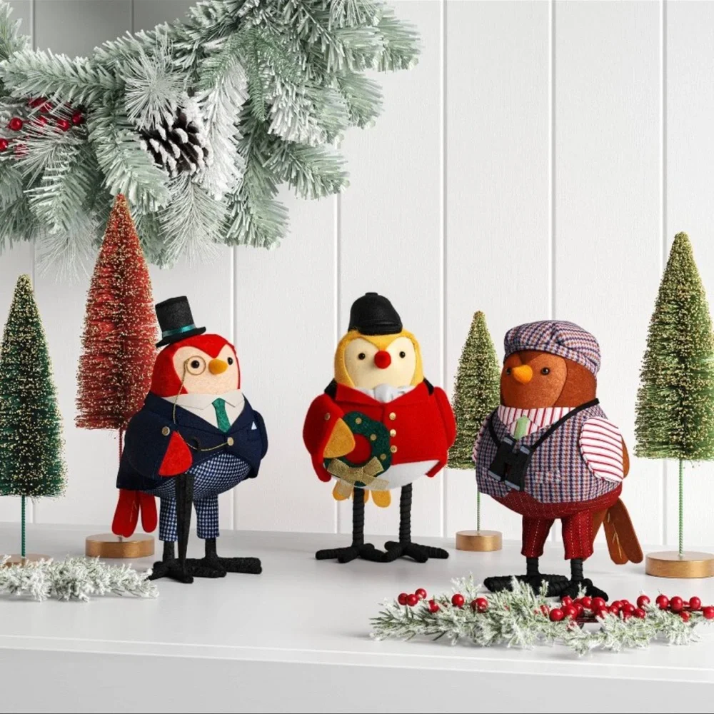 Elegant Red Bird Plush‎ Toy with Black Hat